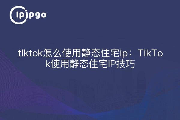 tiktok怎么使用静态住宅ip:TikTok使用静态住宅IP技巧