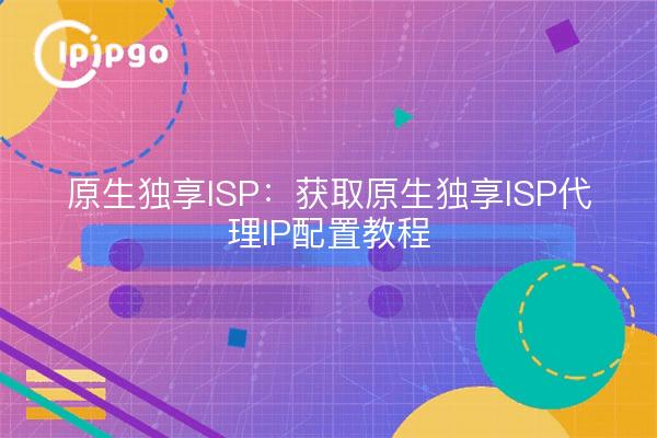 原生独享ISP:获取原生独享ISP代理IP配置教程
