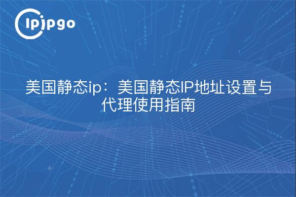 美国静态ip:美国静态IP地址设置与代理使用指南