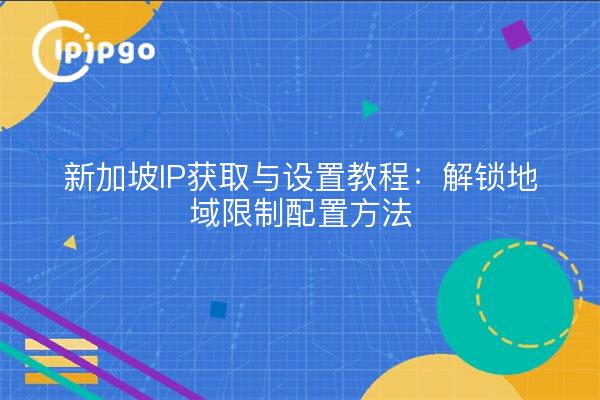 新加坡IP获取与设置教程：解锁地域限制配置方法