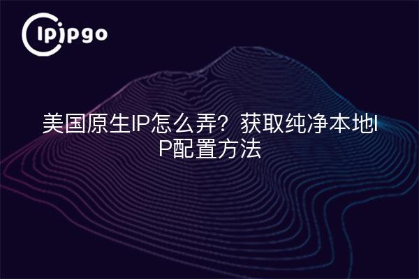 美国原生IP怎么弄?获取纯净本地IP配置方法