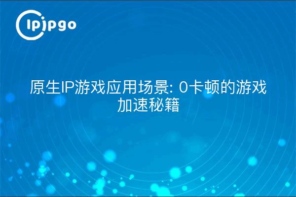 原生IP游戏应用场景: 0卡顿的游戏加速秘籍