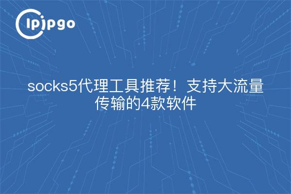 socks5代理工具推荐!支持大流量传输的4款软件