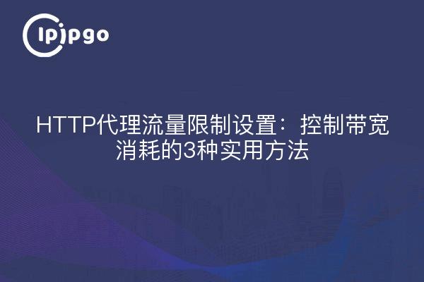 HTTP代理流量限制设置:控制带宽消耗的3种实用方法