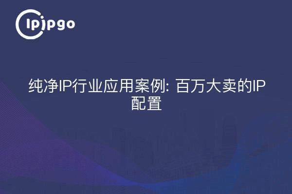 纯净IP行业应用案例: 百万大卖的IP配置
