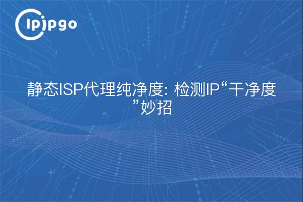静态ISP代理纯净度: 检测IP“干净度”妙招