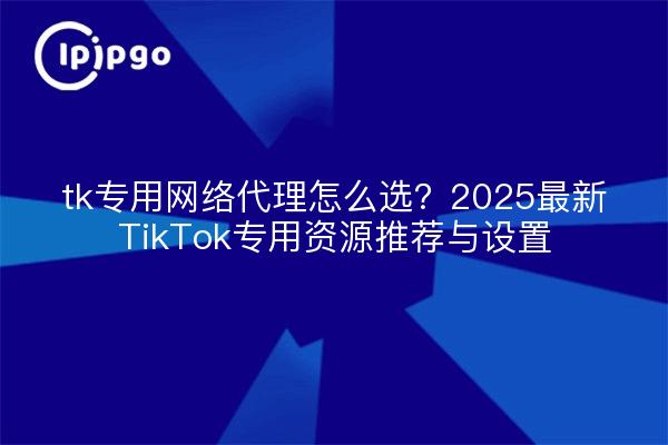 tk专用网络代理怎么选？2025最新TikTok专用资源推荐与设置