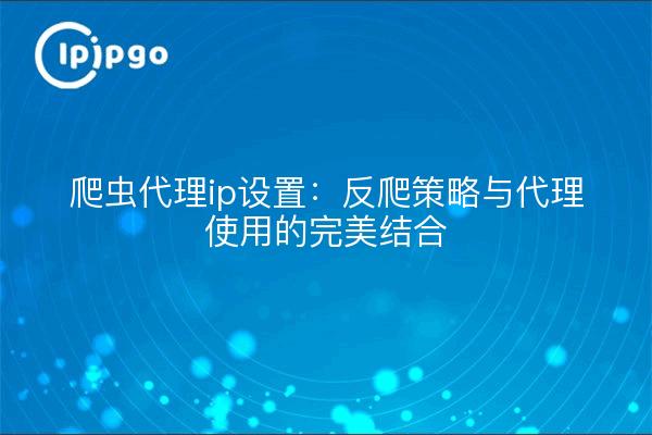 Crawler-Proxy-IP-Einstellungen: die perfekte Kombination aus Anti-Crawling-Strategie und Proxy-Nutzung