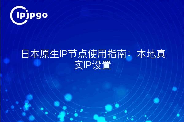 Japan Native IP Node Usage Guide: Local Real IP Settings