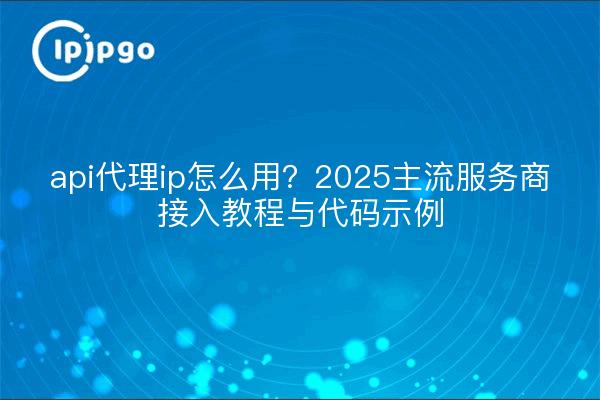 api代理ip怎么用?2025主流服务商接入教程与代码示例