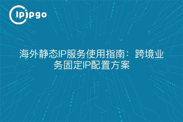 海外静态IP服务使用指南:跨境业务固定IP配置方案
