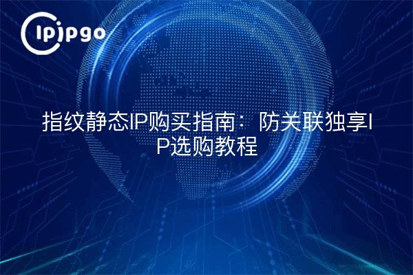指纹静态IP购买指南：防关联独享IP选购教程