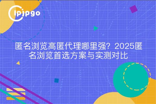 Where is the best anonymous browsing high stash proxy?2025 Anonymous Browsing Preferred Options and Test Comparison