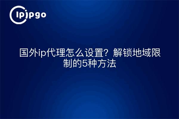 国外ip代理怎么设置?解锁地域限制的5种方法