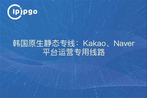 Korea native static line: Kakao, Naver platform operation dedicated line