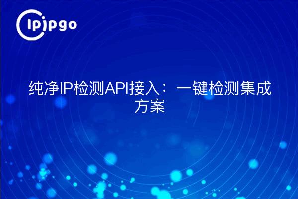 纯净IP检测API接入:一键检测集成方案