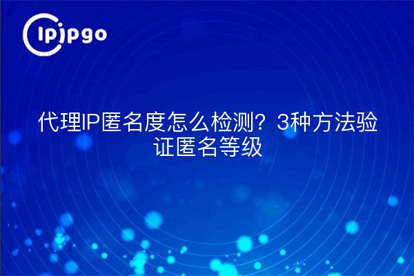 代理IP匿名度怎么检测?3种方法验证匿名等级