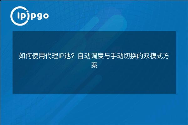 如何使用代理IP池?自动调度与手动切换的双模式方案 - IPIPGO