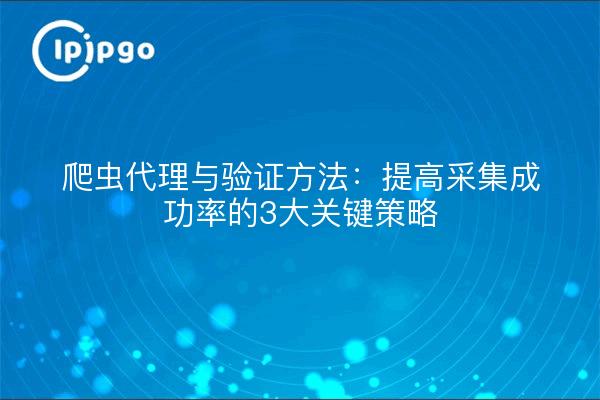 爬虫代理与验证方法：提高采集成功率的3大关键策略