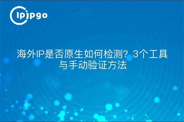 海外IP是否原生如何检测?3个工具与手动验证方法
