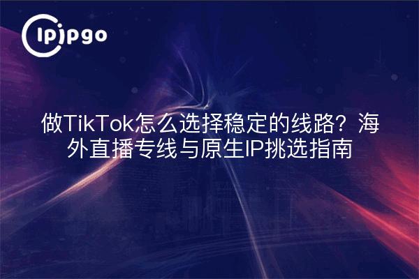 做TikTok怎么选择稳定的线路?海外直播专线与原生IP挑选指南