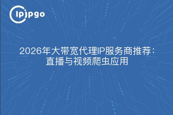 2026年大带宽代理IP服务商推荐:直播与视频爬虫应用