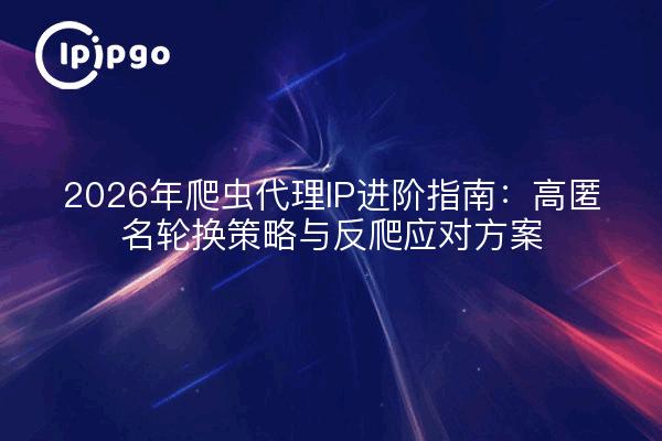 2026年爬虫代理IP进阶指南：高匿名轮换策略与反爬应对方案