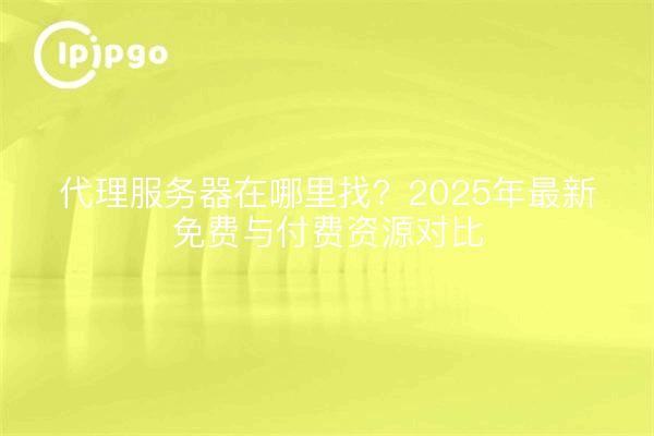 代理服务器在哪里找？2025年最新免费与付费资源对比