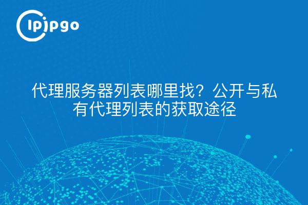 代理服务器列表哪里找？公开与私有代理列表的获取途径