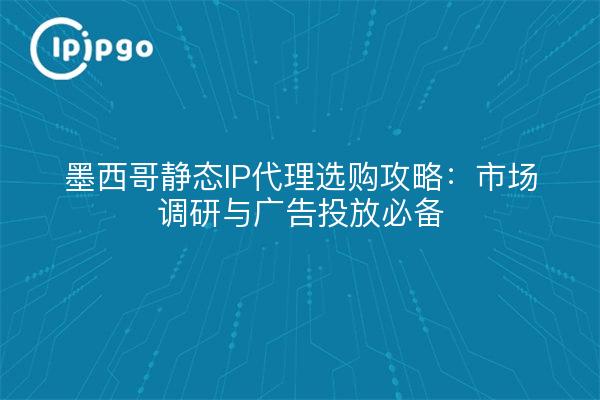 Stratégie d'achat d'un proxy IP statique au Mexique : l'étude de marché et la publicité doivent avoir