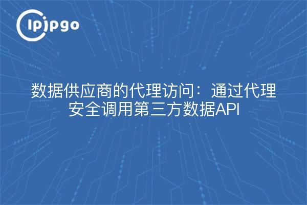 数据供应商的代理访问:通过代理安全调用第三方数据API