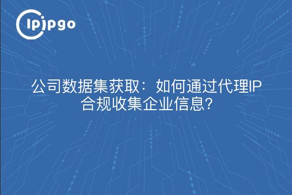 公司数据集获取：如何通过代理IP合规收集企业信息？