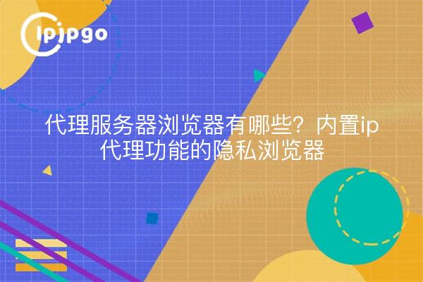 代理服务器浏览器有哪些？内置ip代理功能的隐私浏览器