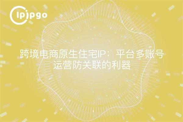 跨境电商原生住宅IP：平台多账号运营防关联的利器