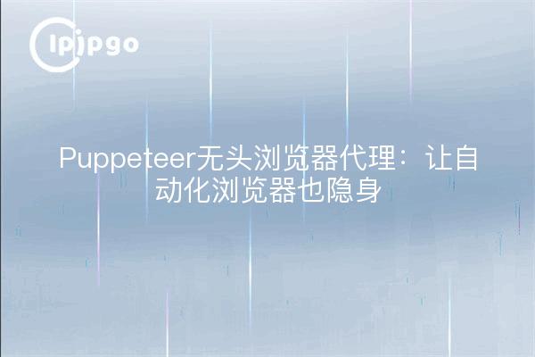 Puppeteer无头浏览器代理:让自动化浏览器也隐身