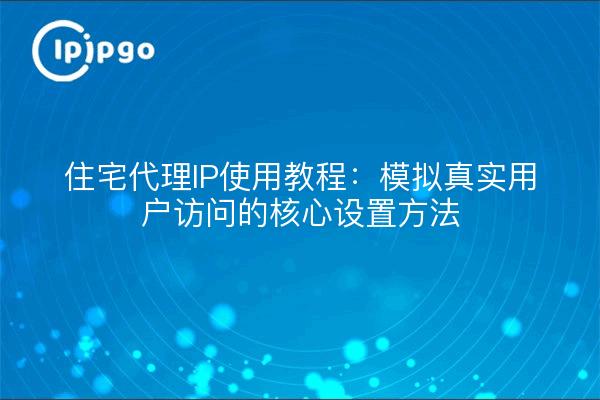 住宅代理IP使用教程:模拟真实用户访问的核心设置方法