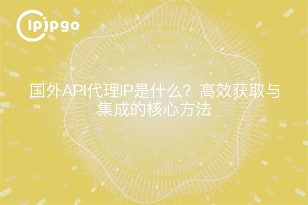 国外API代理IP是什么?高效获取与集成的核心方法