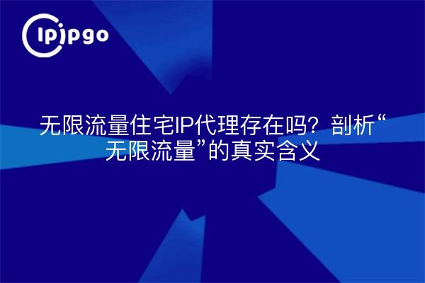 无限流量住宅IP代理存在吗?剖析“无限流量”的真实含义