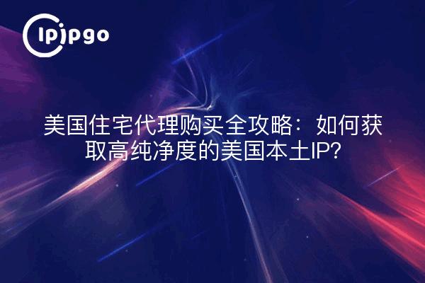 美国住宅代理购买全攻略:如何获取高纯净度的美国本土IP?