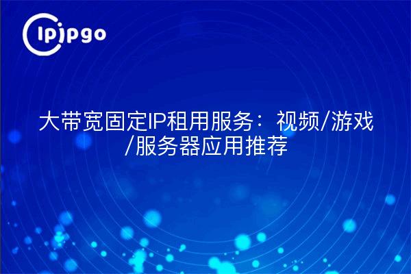 大带宽固定IP租用服务:视频/游戏/服务器应用推荐