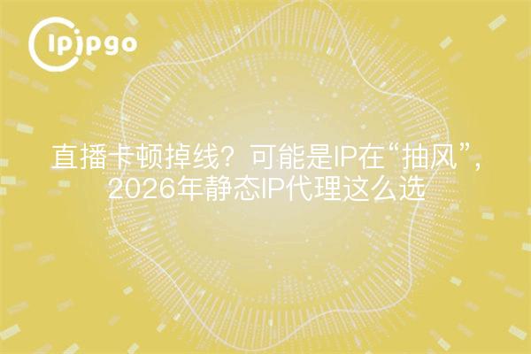 直播卡顿掉线?可能是IP在“抽风”,2026年静态IP代理这么选