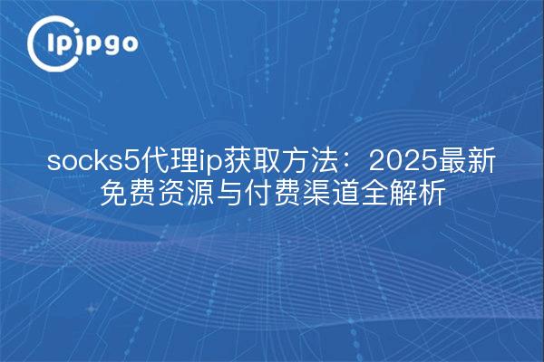 socks5代理ip获取方法：2025最新免费资源与付费渠道全解析