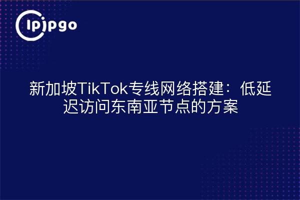 新加坡TikTok专线网络搭建:低延迟访问东南亚节点的方案