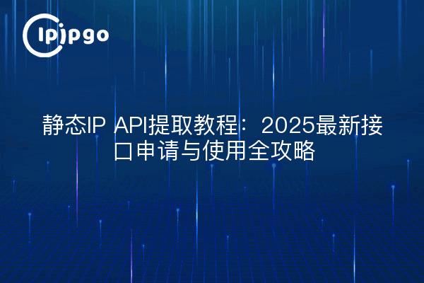 静态IP API提取教程:2025最新接口申请与使用全攻略