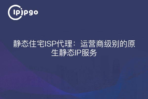 静态住宅ISP代理：运营商级别的原生静态IP服务