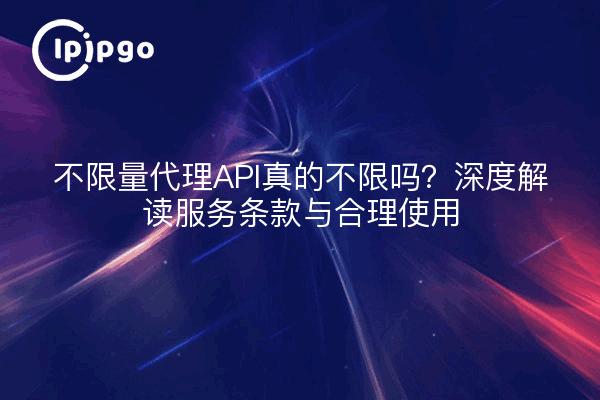 不限量代理API真的不限吗?深度解读服务条款与合理使用