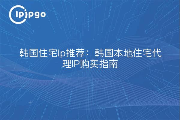 韩国住宅ip推荐:韩国本地住宅代理IP购买指南