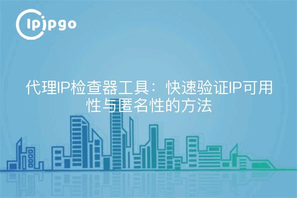 代理IP检查器工具:快速验证IP可用性与匿名性的方法