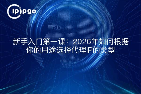 新手入门第一课：2026年如何根据你的用途选择代理IP的类型