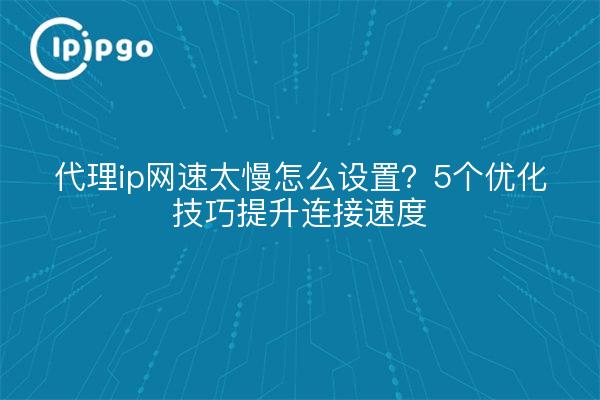 代理ip网速太慢怎么设置？5个优化技巧提升连接速度